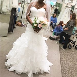 Ivory Mermaid style organza Wedding dress